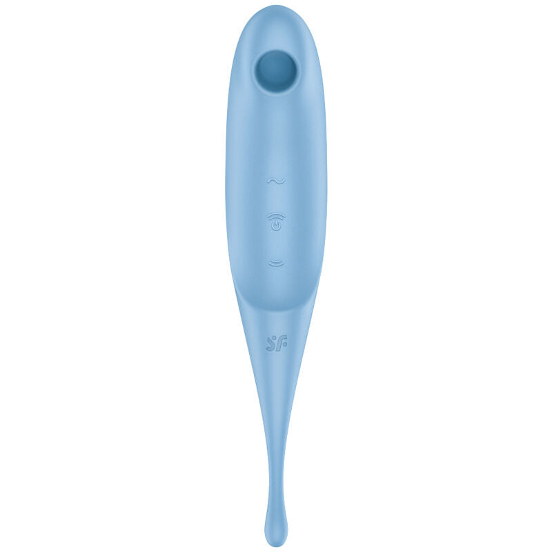 ✨ SATISFYER Twirling Pro Air Pulse – Stimulateur Clitoridien & Vibromasseur 2-en-1 (Bleu)