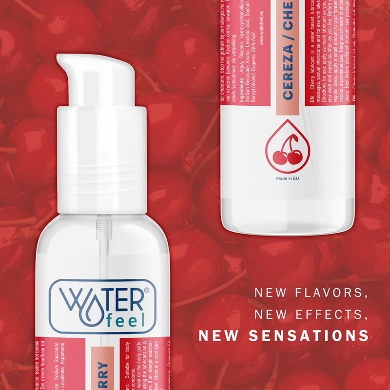 🍒 WATERFEEL Lubrifiant Saveur Cerise 175 ml – Plaisir Gourmand et Longue Durée