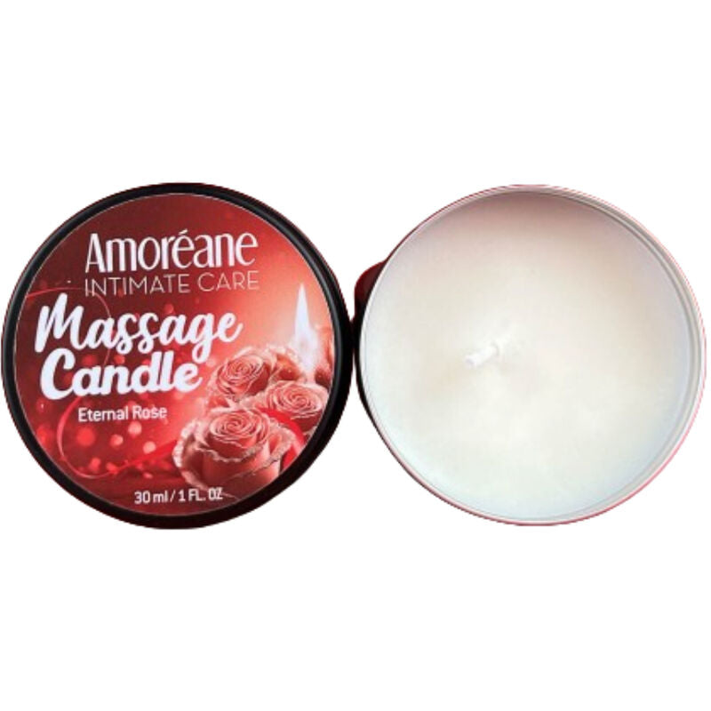 🔥 AMOREANE – Bougie de Massage Rose Éternelle 30 ml