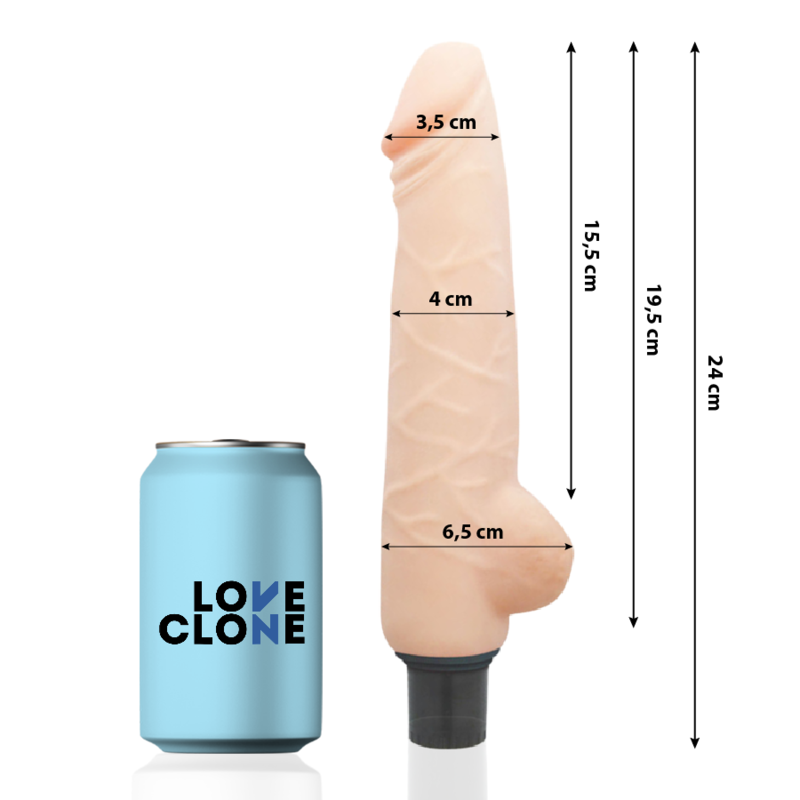 💦 LOVECLONE - Vibromasseur Autolubrifiant HARALD 24 cm - Réalisme & Innovation au service du plaisir
