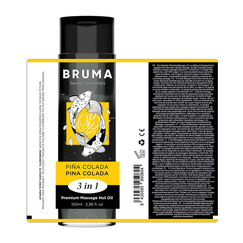 🌴 BRUMA - Huile de Massage Premium Effet Chaleur Saveur Pina Colada 3 en 1 – 100 ml