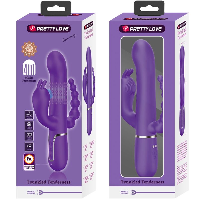 🟣 PRETTY LOVE – Cammy Triple Vibromasseur Multifonction 4 en 1