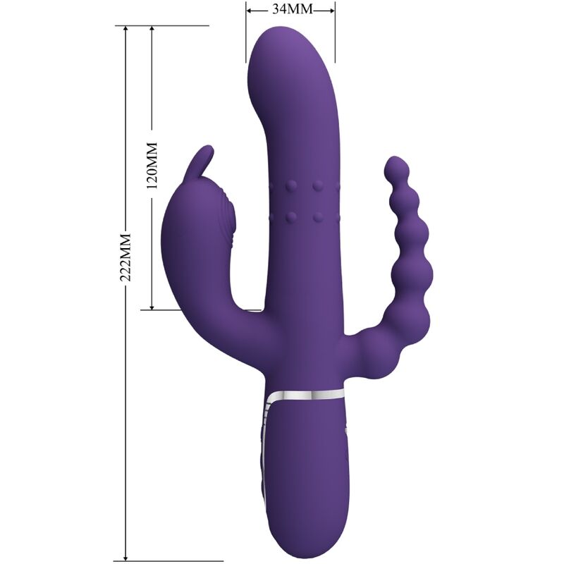 🟣 PRETTY LOVE – Cammy Triple Vibromasseur Multifonction 4 en 1