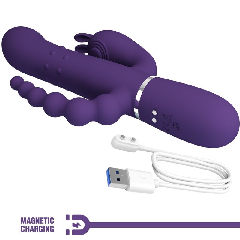 🟣 PRETTY LOVE – Cammy Triple Vibromasseur Multifonction 4 en 1