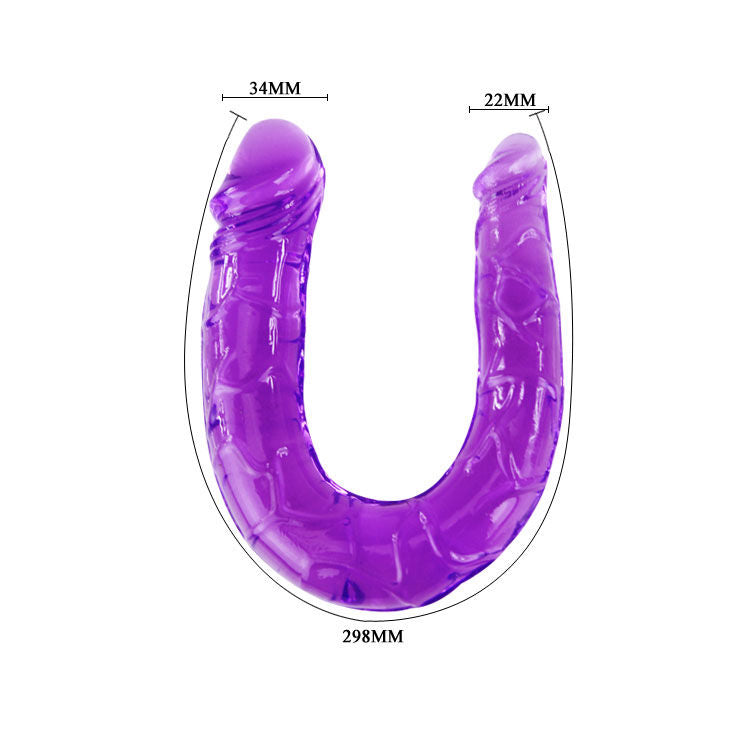 BAILE – Double Gode en Gelée Flexible Lilas