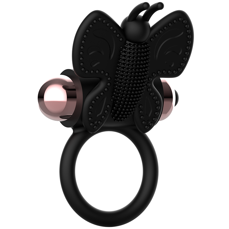 COQUETTE CHIC DESIRE – Cockring Vibrant Papillon Noir & Or | Élégance et Plaisir Intense
