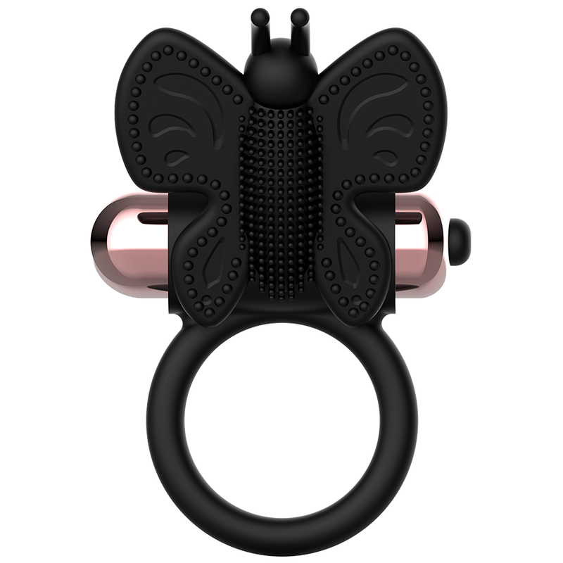 COQUETTE CHIC DESIRE – Cockring Vibrant Papillon Noir & Or | Élégance et Plaisir Intense