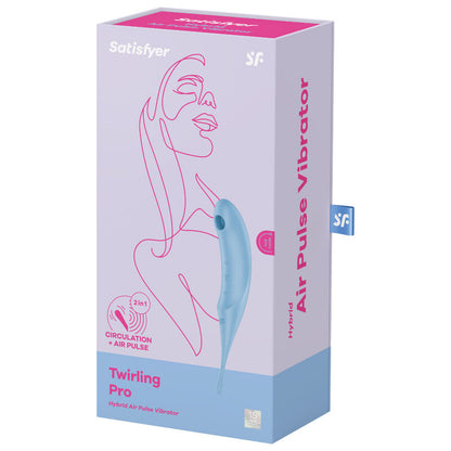 ✨ SATISFYER Twirling Pro Air Pulse – Stimulateur Clitoridien & Vibromasseur 2-en-1 (Bleu)