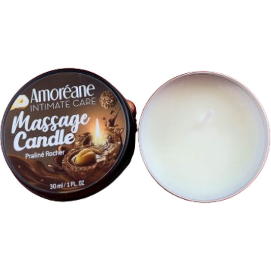 🌟 Bougie de Massage Gourmande – AMOREANE Rocher Praliné 30 ml
