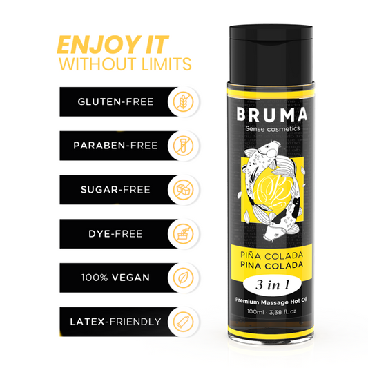 🌴 BRUMA - Huile de Massage Premium Effet Chaleur Saveur Pina Colada 3 en 1 – 100 ml