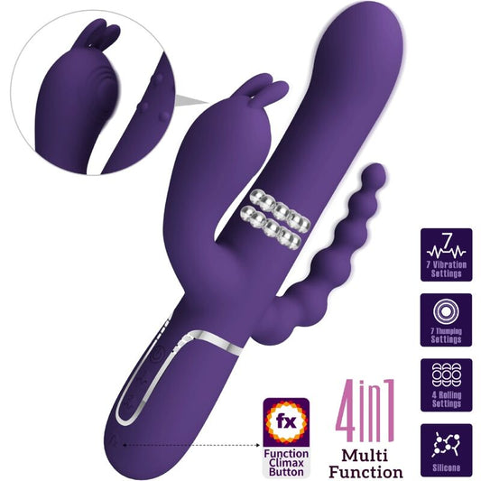 🟣 PRETTY LOVE – Cammy Triple Vibromasseur Multifonction 4 en 1