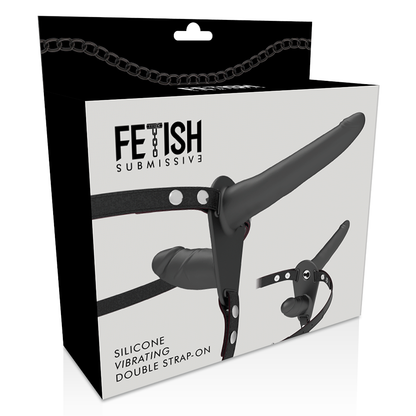 🔥 FETISH SUBMISSIVE – Harnais Noir Double Pénétration avec Vibrations