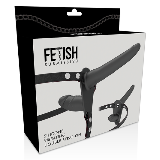 🔥 FETISH SUBMISSIVE – Harnais Noir Double Pénétration avec Vibrations